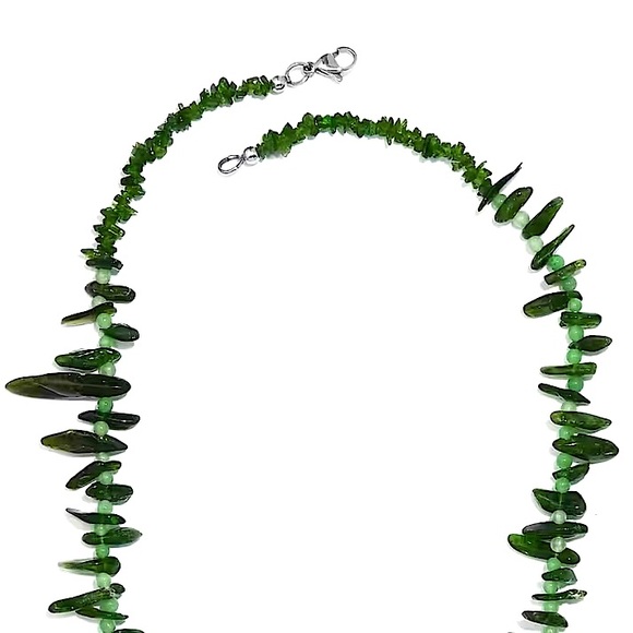 💚 Chrome Diopside & Green Jade 107 CTW Necklace - Picture 4 of 6